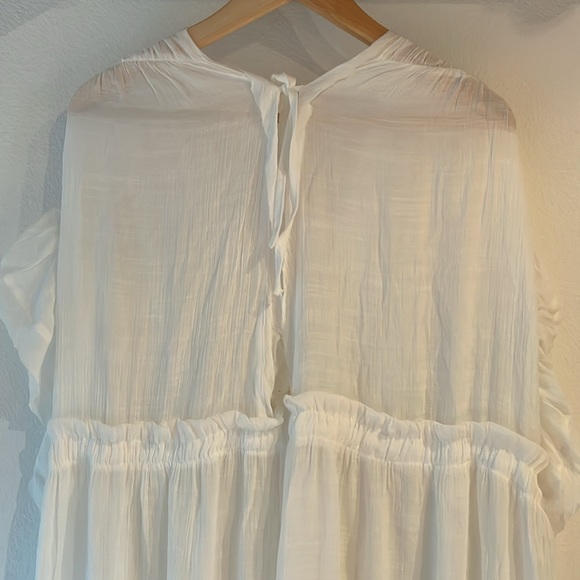 🆕 Cupshe Sawyer Backless Frill A-Shape Coverup, White. Size L - Picture 10 of 14
